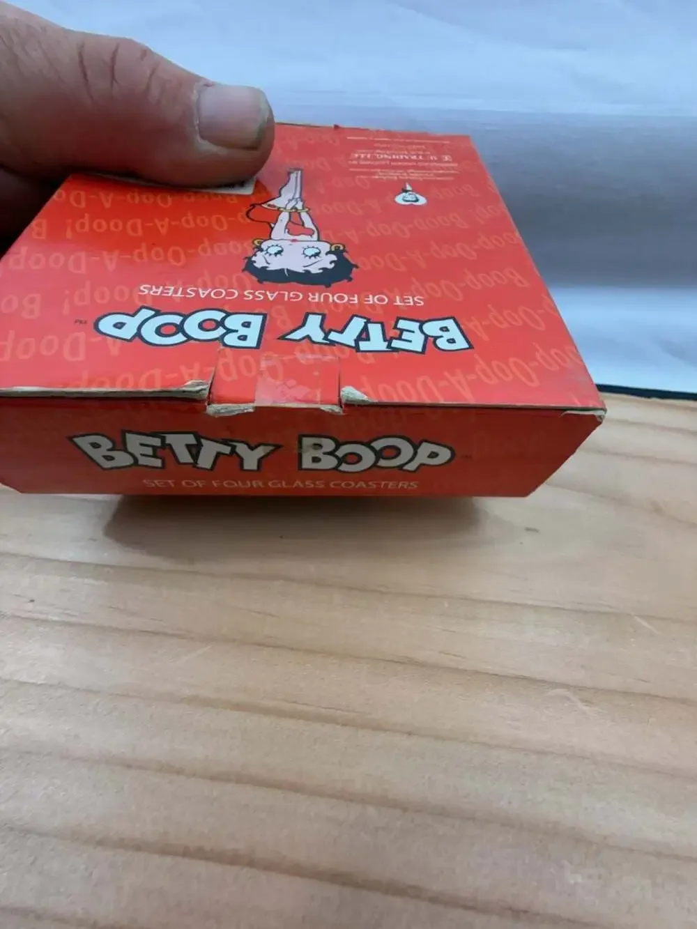 Betty Boop Glass Coasters Set of Four Red Collectible